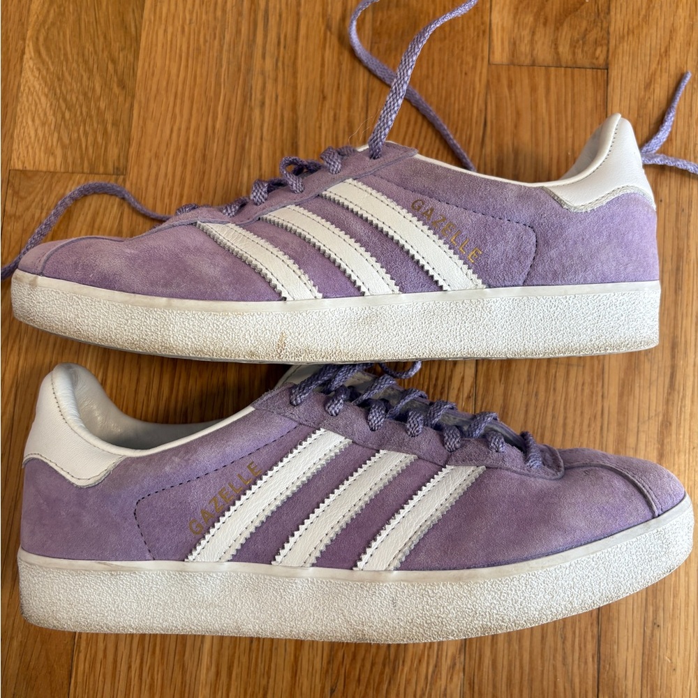 Purple Adidas Gazelle sneakers